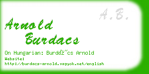 arnold burdacs business card